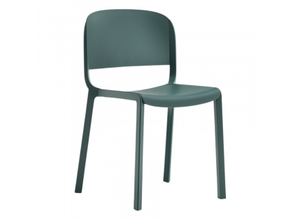 Lahvově zelená plastová jídelní židle Dome 260