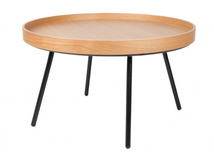 Dubový konferenční stolek ZUIVER OAK TRAY s odnímatelnou deskou 78 cm