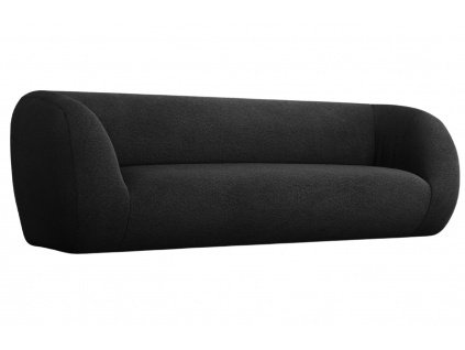 Černá bouclé třímístná pohovka Cosmopolitan Design Essen 230 cm