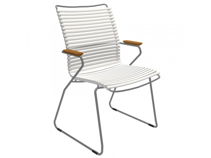 Bílá plastová zahradní židle HOUE Click II. s područkami