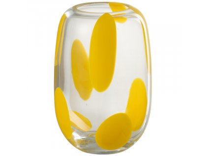 Žlutá skleněná váza J-line Spune 12 cm