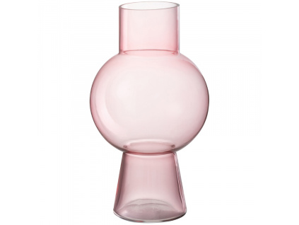 Růžová skleněná váza J-line Pimiba 31 cm