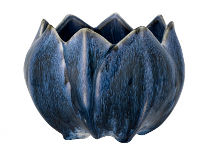 Modrý kameninový květináč Bloomingville Bedour