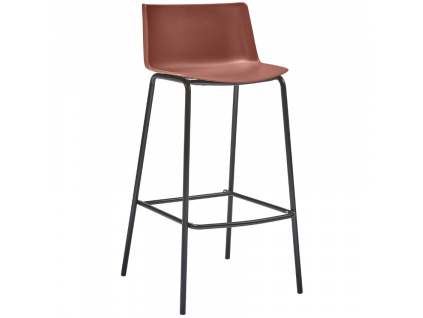 Červená plastová zahradní barová židle Chas 74 cm