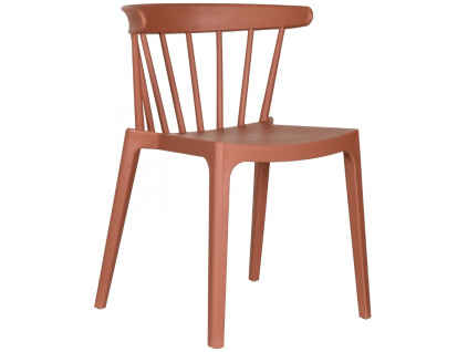 Červená plastová zahradní jídelní židle Marbel