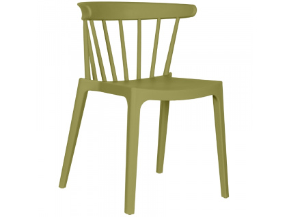 Zelená plastová zahradní jídelní židle Marbel