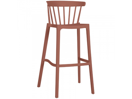 Červená plastová zahradní barová židle Marbel 77 cm