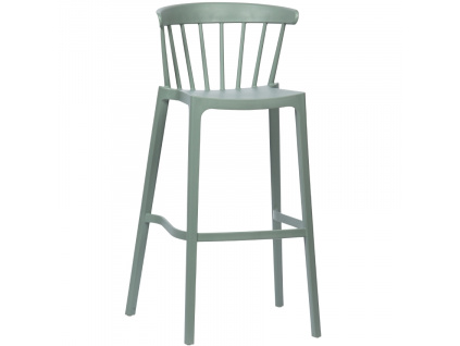 Světle zelená plastová zahradní barová židle Marbel 77 cm