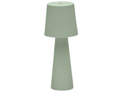 Mátově zelená kovová zahradní stolní LED lampa Kave Home Arenys S