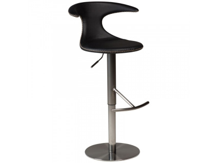 Černá kožená barová židle DAN-FORM Flair 50-76 cm