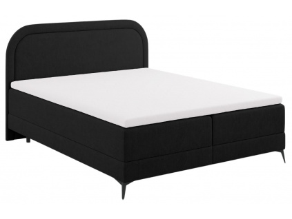 Černá čalouněná dvoulůžková postel boxspring Cosmopolitan Design Eclipse 160 x 200 cm