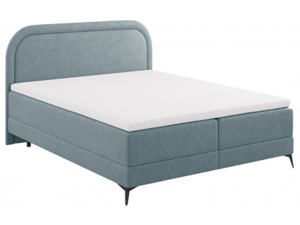 Světle modrá čalouněná dvoulůžková postel boxspring Cosmopolitan Design Eclipse 180 x 200 cm