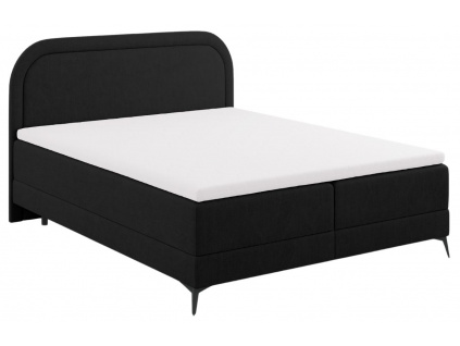 Černá čalouněná dvoulůžková postel boxspring Cosmopolitan Design Eclipse 180 x 200 cm