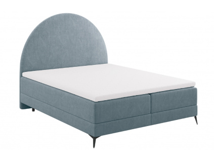 Světle modrá čalouněná dvoulůžková postel boxspring Cosmopolitan Design Sunrise 180 x 200 cm