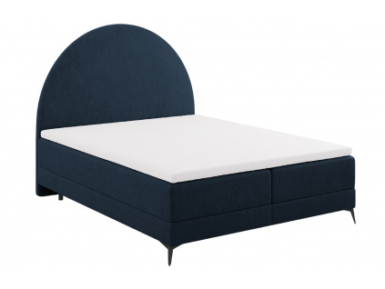 Modrá čalouněná dvoulůžková postel boxspring Cosmopolitan Design Sunrise 180 x 200 cm