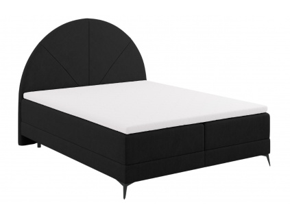 Černá čalouněná dvoulůžková postel boxspring Cosmopolitan Design Sunset 180 x 200 cm