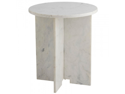 Bílý mramorový odkládací stolek Bloomingville Jasmia 46 cm