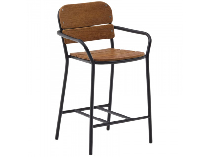 Hnědá dřevěná barová židle Kave Home Algueret 65,5 cm