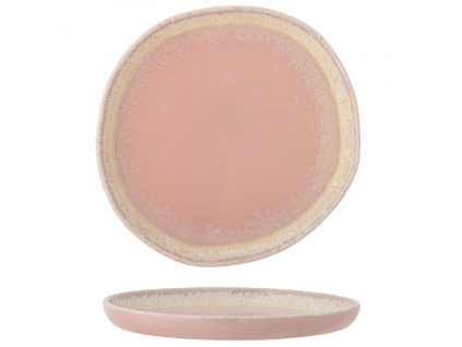 Růžový kameninový talíř Bloomingville Louisa 21 cm