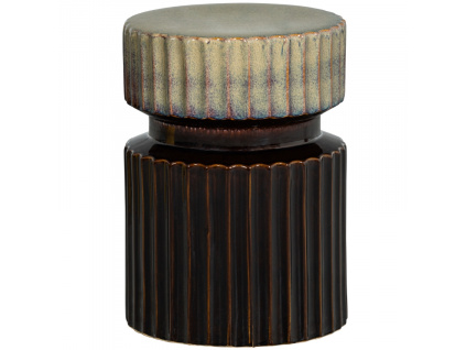 Hnědý keramický odkládací stolek Gerne 35 cm