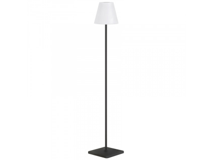 Bílá plastová solární stojací LED lampa Kave Home Amaray 120 cm s černou podstavou