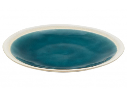 Modro-bílý keramický dezertní talíř Kave Home Sanet 23 cm