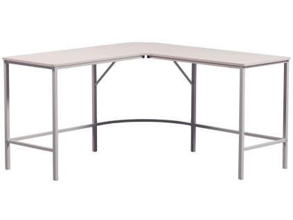 Krémově bílý lakovaný rohový pracovní stůl Michael 135 x 135 cm