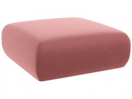 Růžová sametová podnožka Windsor & Co Lola 100 x 100 cm