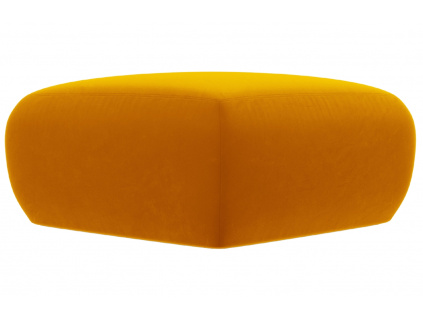 Žlutá sametová podnožka Windsor & Co Lola 75 x 75 cm
