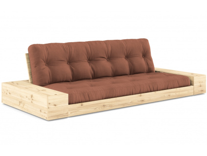 Hnědá dvoumístná rozkládací pohovka Karup Design Base 244 cm