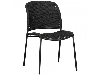 Set dvou černých hliníkových zahradních židlí Tiga