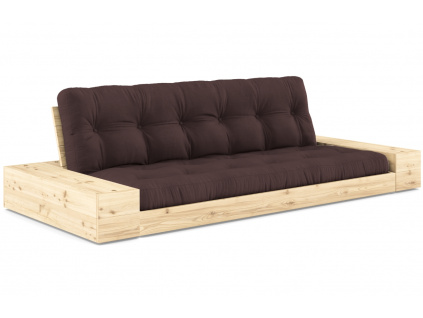 Tmavě hnědá dvoumístná rozkládací pohovka Karup Design Base 244 cm