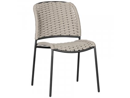 Set dvou béžových hliníkových zahradních židlí Tiga