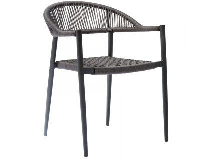 Set dvou tmavě šedých hliníkových zahradních židlí Pue