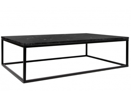 Černý mramorový konferenční stolek TEMAHOME Prairie 120 x 75 cm s černou podnoží