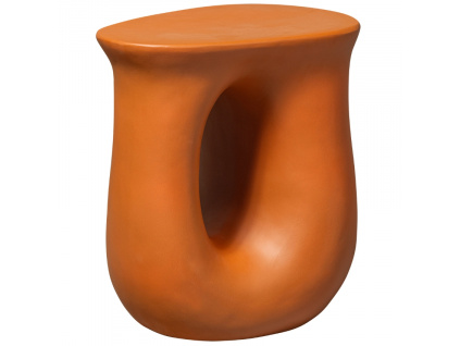 Oranžový keramický odkládací stolek Maysan 41 x 31 cm
