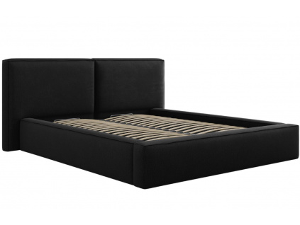 Černá čalouněná dvoulůžková postel MICADONI Jodie 160 x 200 cm