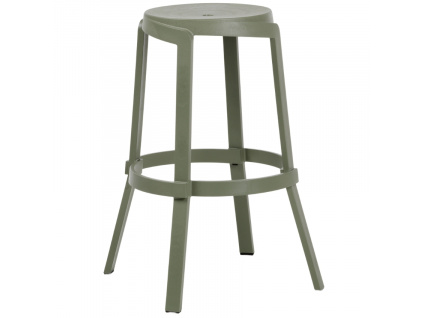 Zelená plastová zahradní barová židle Stack Maxi 76,5 cm