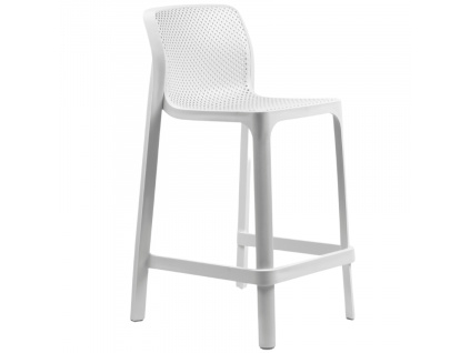 Bílá plastová zahradní barová židle Net 65 cm