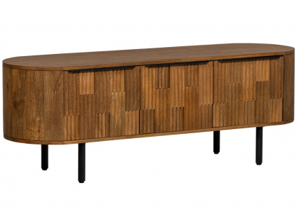 Hnědý dřevěný TV stolek Effor 147 x 45 cm