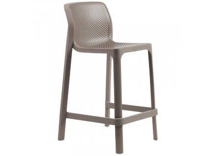 Šedohnědá plastová zahradní barová židle Net 65 cm