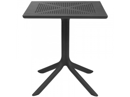 Antracitově šedý plastový zahradní stůl Clip 70 x 70 cm