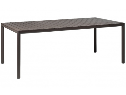 Tmavě hnědý hliníkový rozkládací zahradní stůl Tevere 211/275 x 100 cm