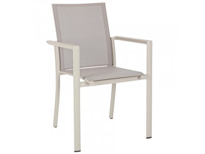 Šedo-bílá hliníková zahradní židle Bizzotto Konnor
