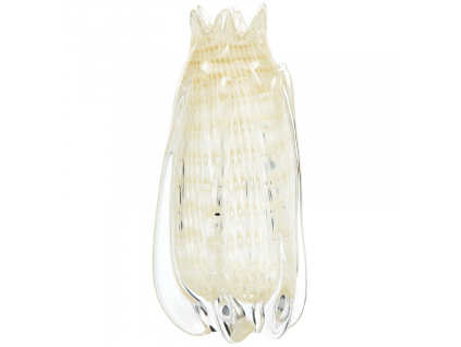 Bílá skleněná váza Queen 30 cm