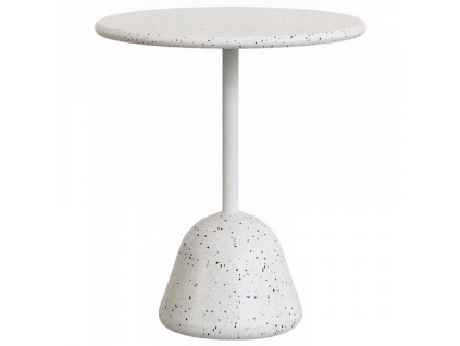 Bílý terrazzo zahradní stůl Kave Home Saura 70 cm