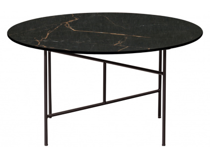 Černý kovový konferenční stolek Tatum 80 cm s keramickou deskou