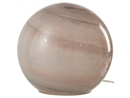 Růžová skleněná stolní lampa J-line Planet 20 cm