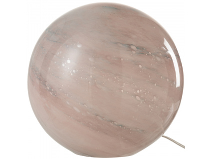 Růžová skleněná stolní lampa J-line Planet 31 cm