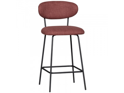 Červená čalouněná barová židle Kiel 66 cm